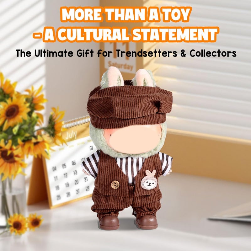 AICase for Labubu Clothes/for Labubu Outfits,Clothes Set for 17cm Lububu Doll,3 Piece Set Hat Clothing for LA BUBU, Boys and Girls Stylish Adorable Dolls Clothes Accessories (No Doll)_08 - Image 4